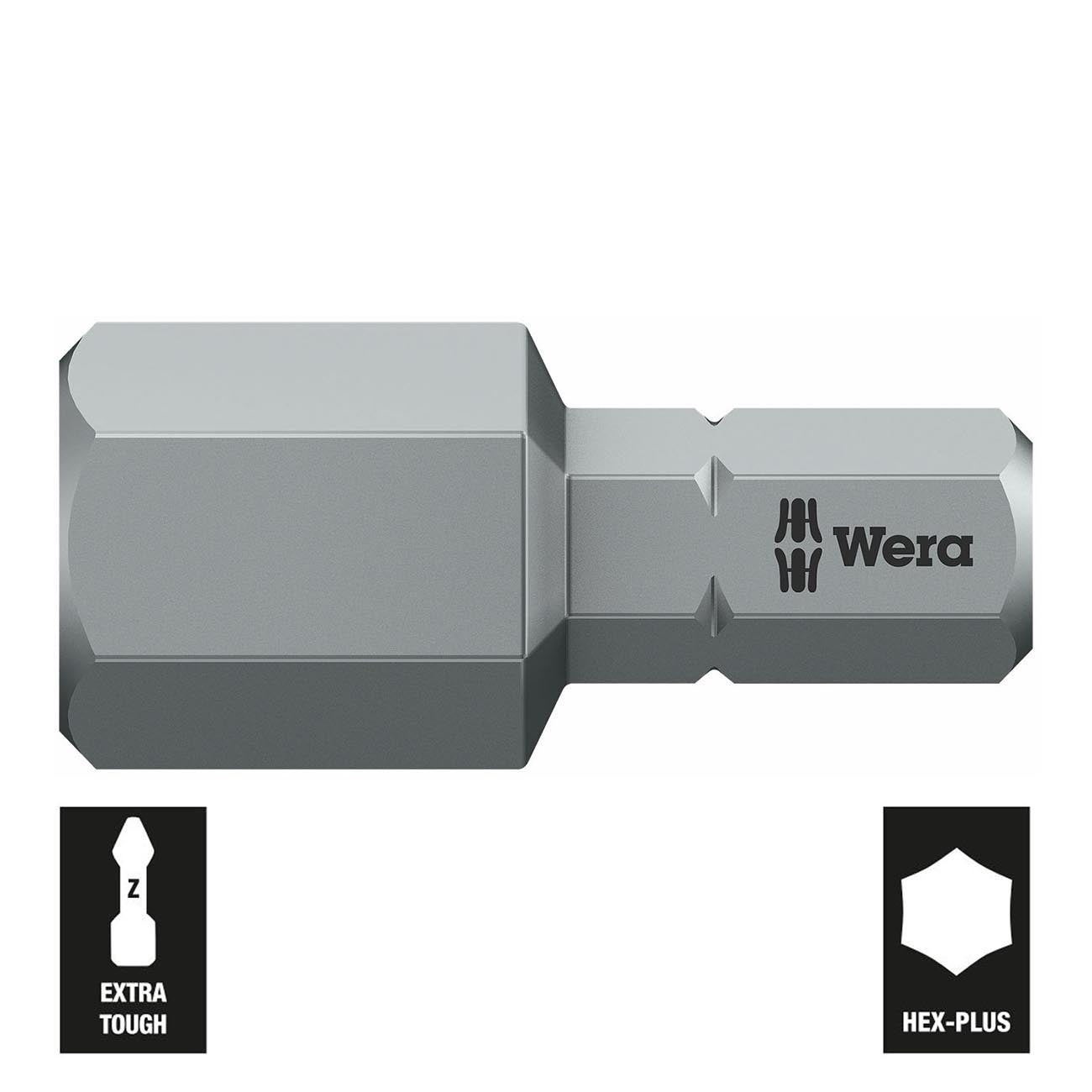Wera Series 1 840/1 Z Sheet Metal Bit, Hexagon 10mm Head x 1/4" Drive