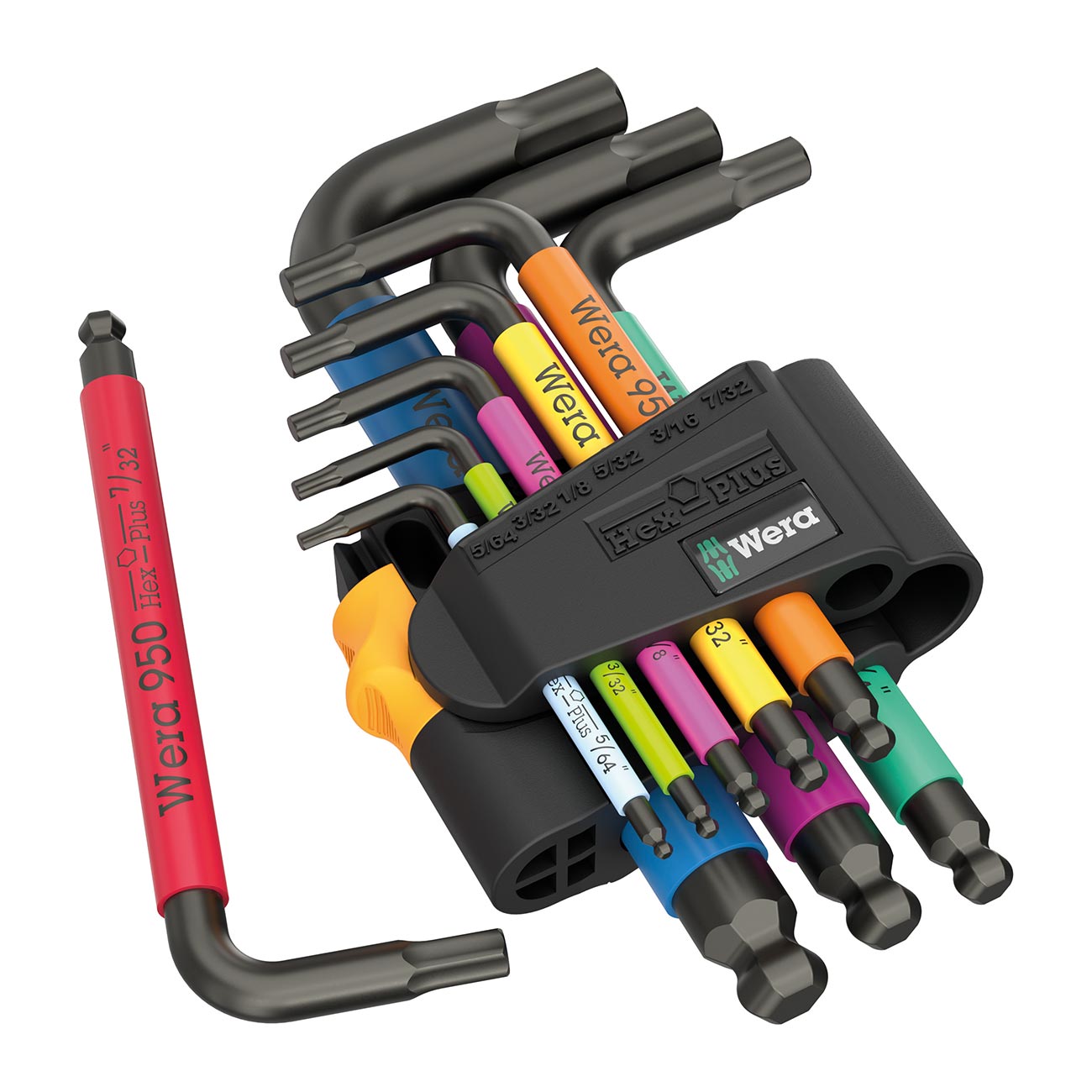 Wera SAE BlackLaser Short Hex-Plus L-key Multicolor Set (9-Piece)