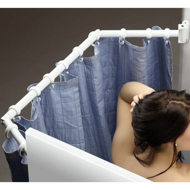 Stromberg Carlson EXT-3542 Extend-A-Shower RV Rod - Hinged Design for 35" to 40" Openings Flexible, Spacious, and Durable Shower Curtain Rod - Folding Mechanism for Compact Storage - White