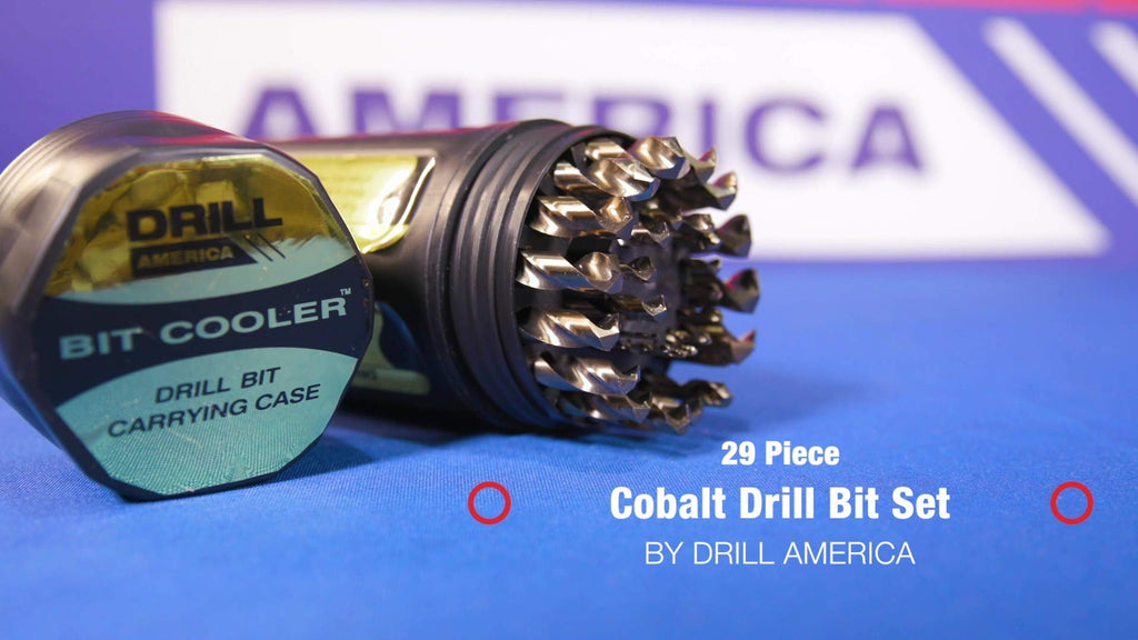 DRILL AMERICA DA29JCOPC 1/16″-1/2″ Cobalt Jobber Drill Bit Set – 1/64” Size Increments (29 Piece)