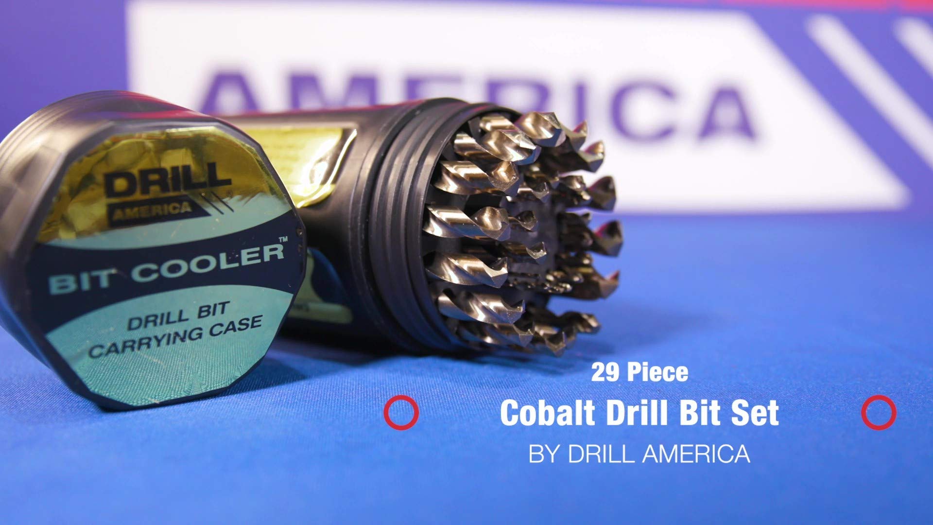DRILL AMERICA DA29JCOPC 1/16″-1/2″ Cobalt Jobber Drill Bit Set – 1/64” Size Increments (29 Piece)