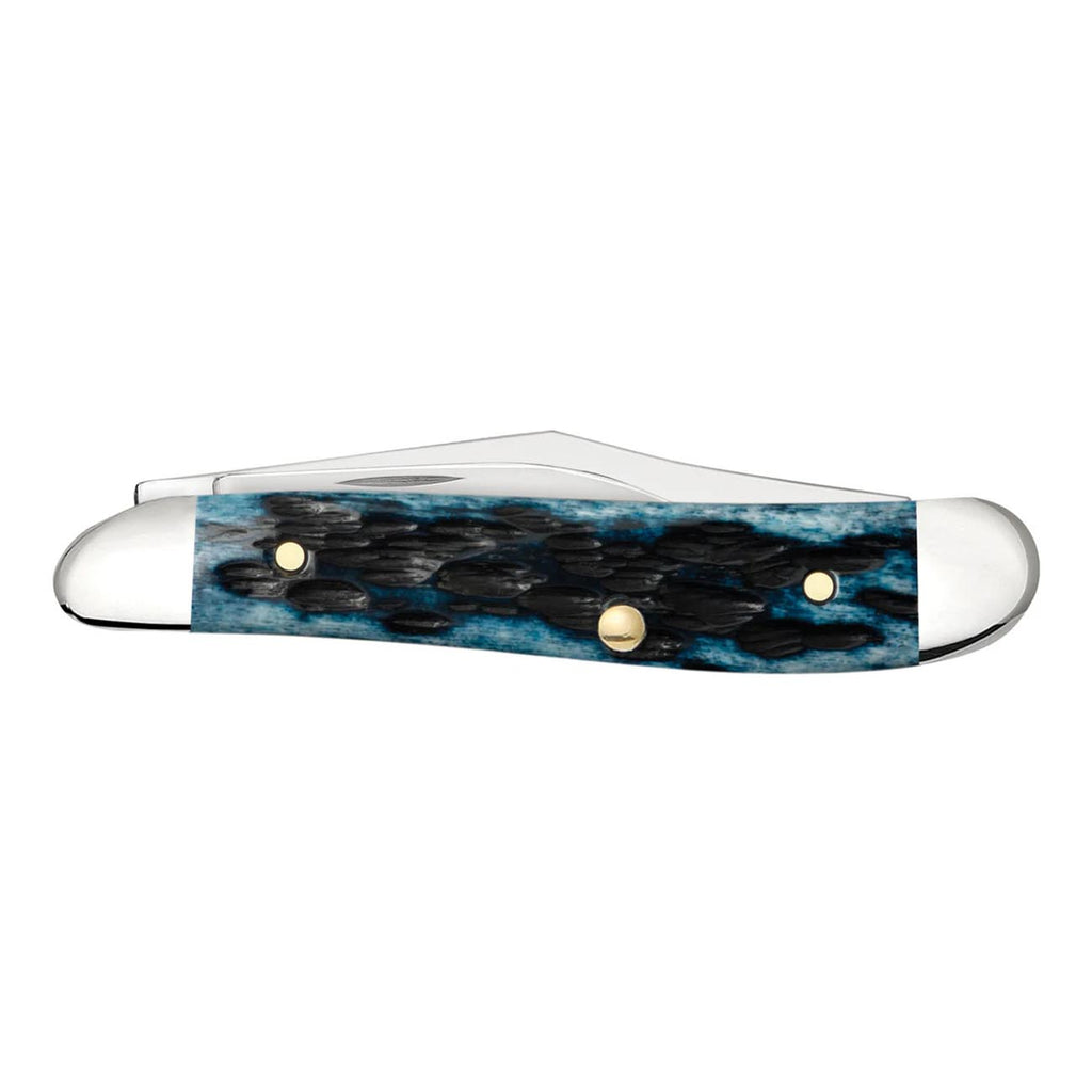 W. R. Case & Sons Pocket Worn Mediterranean Blue Bone Peanut Pocket Knife CASE51858