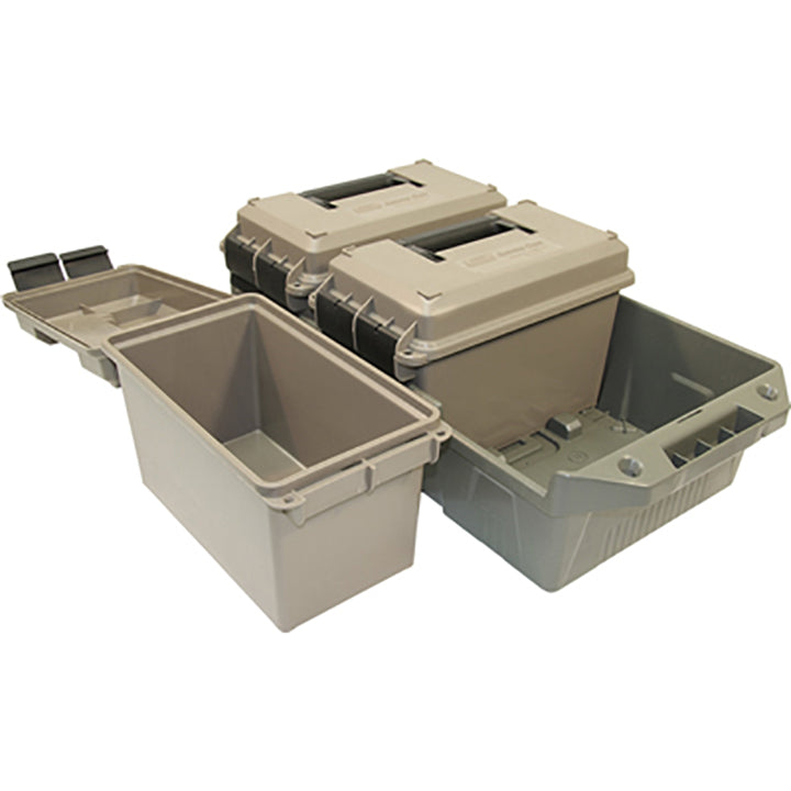 MTM AC3C 3-Can Ammo Crate, 50 Caliber, Convenient size, Store all types of boxed or bulk ammo, Stackable, easy carry and transport of multi-caliber ammo, Rugged tactical carrying crate