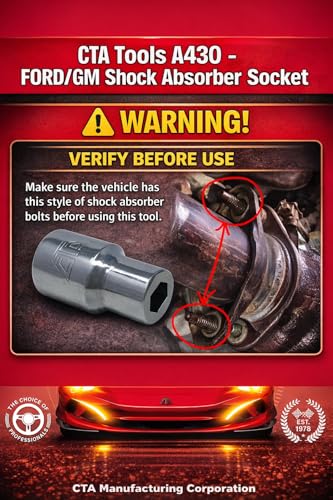 CTA Tools A430 Double-D Shock Stem Socket: 3/8" Drive Strut Nut Holding Socket, For GM X & J Body Applications, Also Services Select Ford Turbo & Exhaust Stud Installations