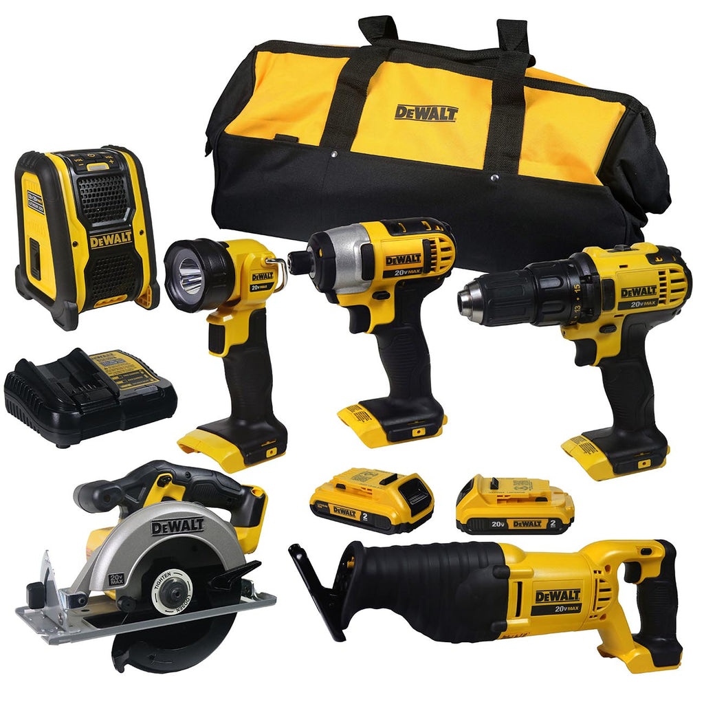 DEWALT 20V MAX Combo Kit, Power Tool Combo Kit, Compact 6-Tool (DCK620D2)