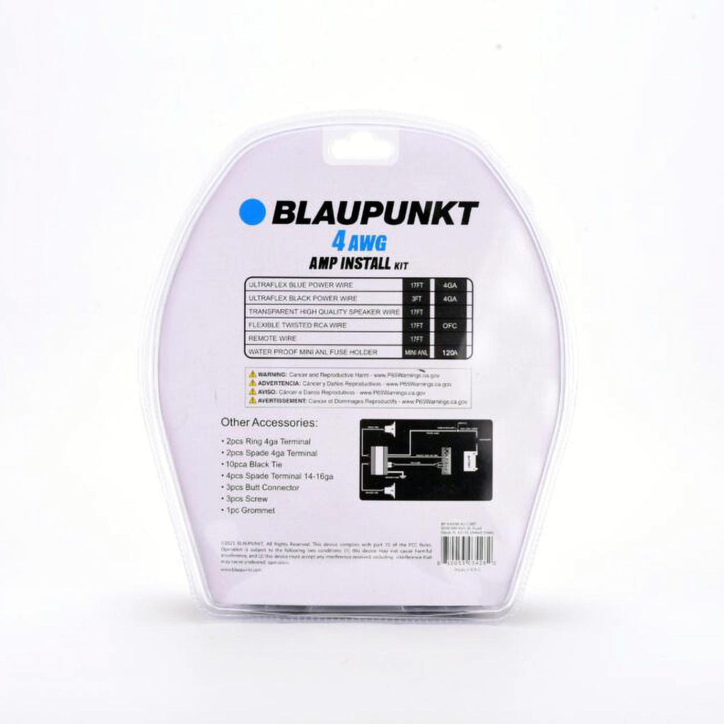 BLAUPUNKT BMK-44 Car Audio 4 AWG Gauge Complete Amplifier Installation Kit Sound System User Friendly Accessories
