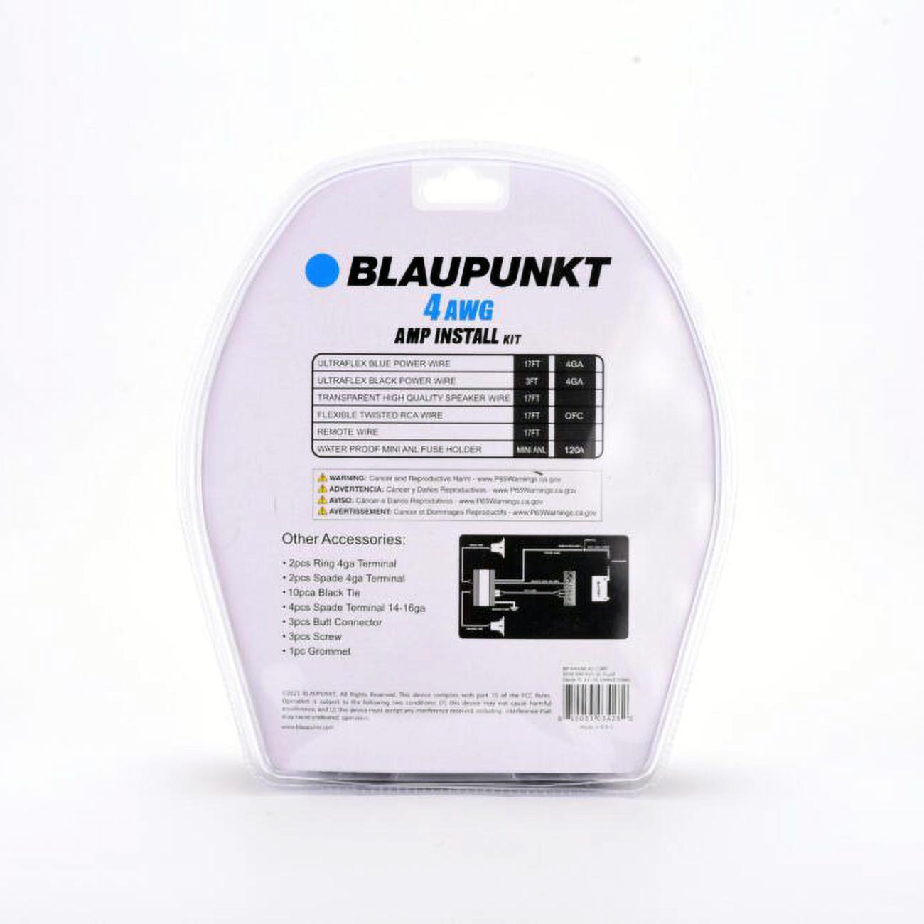BLAUPUNKT BMK-44 Car Audio 4 AWG Gauge Complete Amplifier Installation Kit Sound System User Friendly Accessories