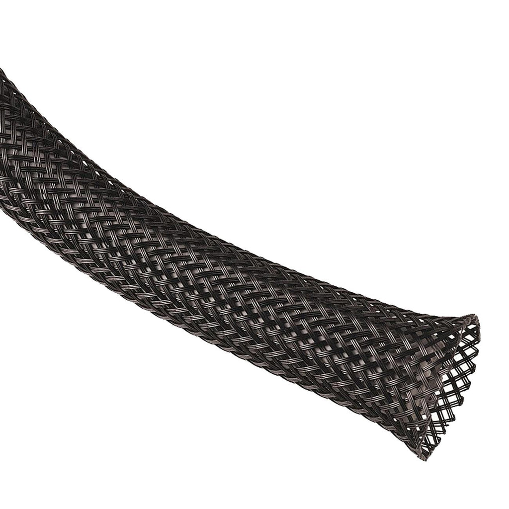XSCORPION ET381BK 3/8” Expandable Braided Sleeve – Black, 100 Ft Cable Management, Flexible Wire Loom, Protective Sleeve