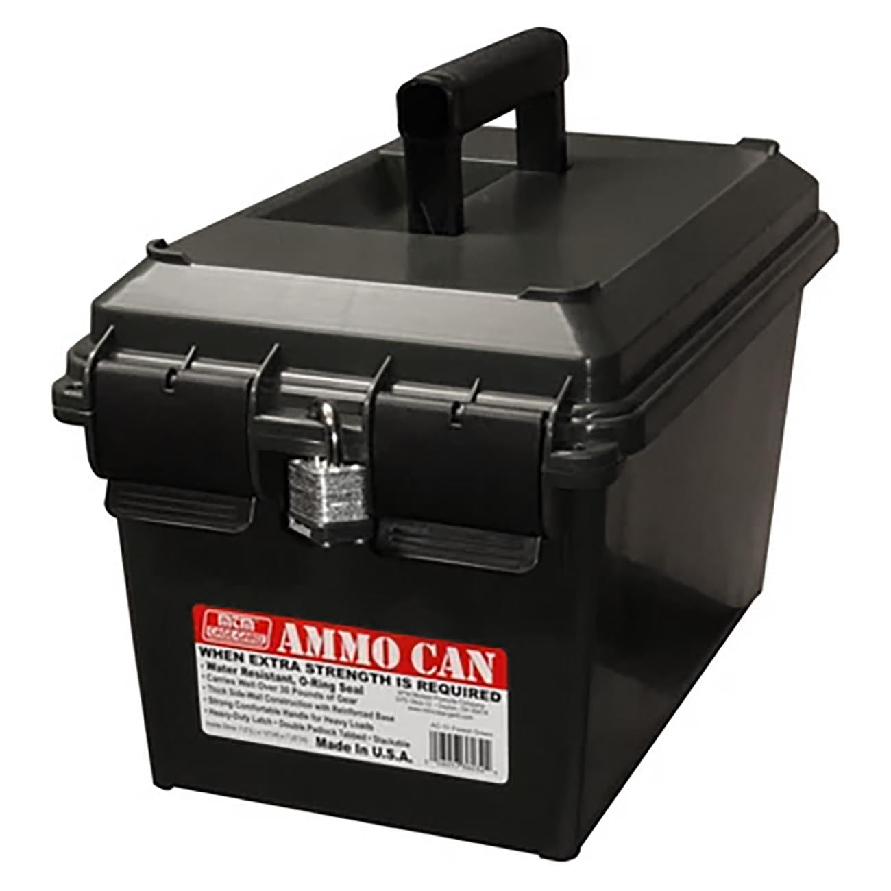 MTM AC11 Ammo Can for Bulk Ammo, Lockable, Water-Resistant, Heavy-Duty Dual Latches, Double Padlock Tabs, USA Made, Forest Green