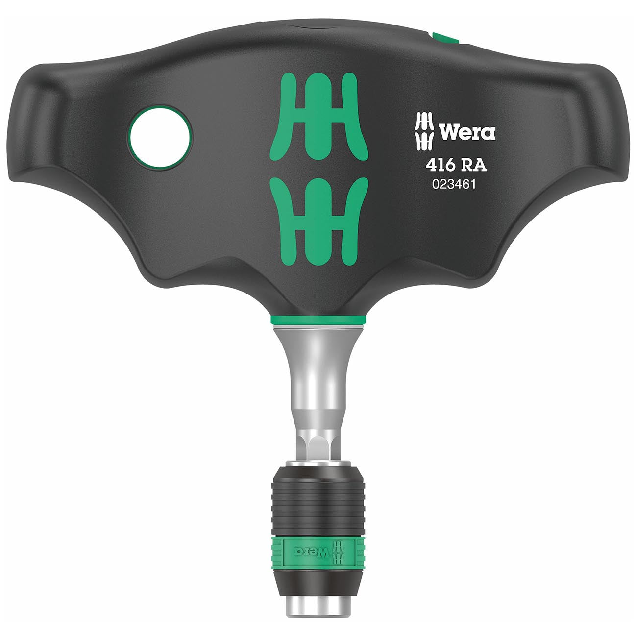 Wera 416 RA Ratcheting T‑Handle Bitholding Screwdriver with Rapidaptor Quick‑Release Chuck – 1/4″ x 45 mm