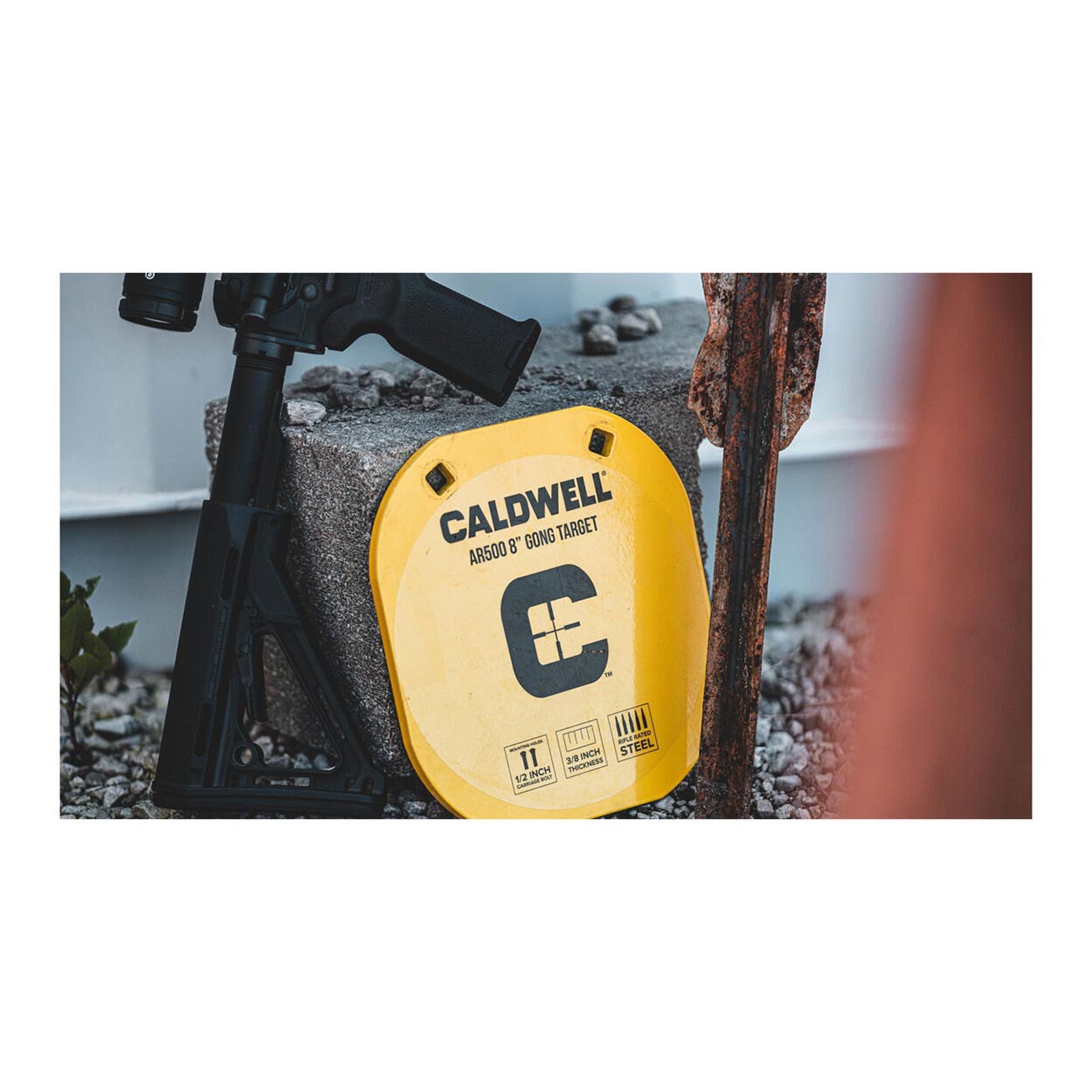 Caldwell High Caliber AR500 Steel Target 8" Gong, 3/8" Thickness, Rifle Rated for Precision Shooting and Target Practice