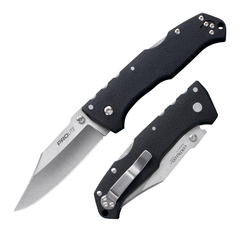 Cold Steel Pro Lite 3.5" 4116SS Clip Point Razor-Sharp Blade 4.5" GFN Handle Everyday Carry Pocket Folding Knife w/Tri-Ad Lock
