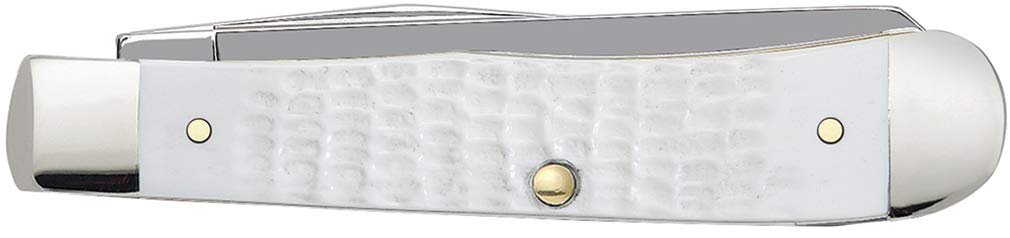 Case WR XX Pocket Knife Sparxx White Jigged Synthetic Trapper Item #60182 - (6254 SS)