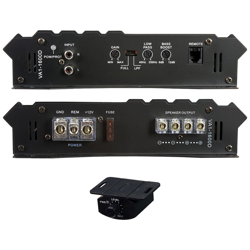 Power Acoustik VA1-1600D Vertigo Series 1,600-Watt Max Monoblock Class D Amplifier
