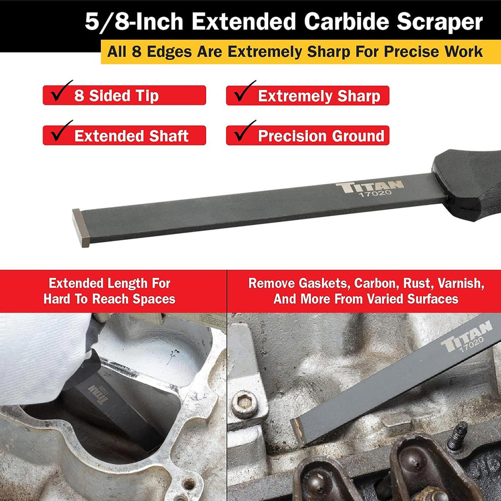 Titan 17020 Extra Long 5/8-Inch Carbide Scraper
