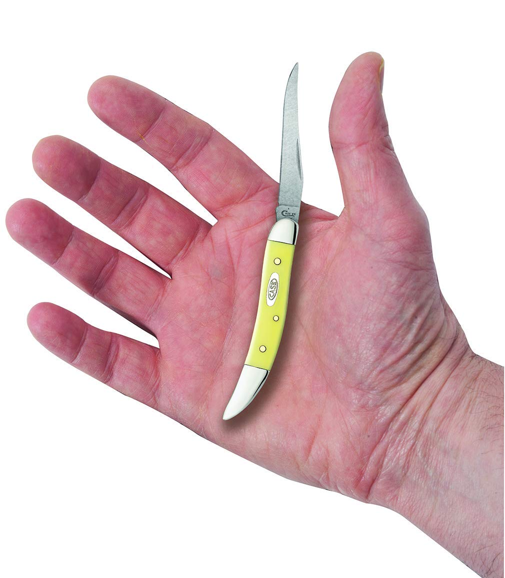 Case WR XX Pocket Knife Yellow Synthetic Small Texas Toothpick Cv Item #091 - (310096 Cv) - Length Closed: 3 Inches