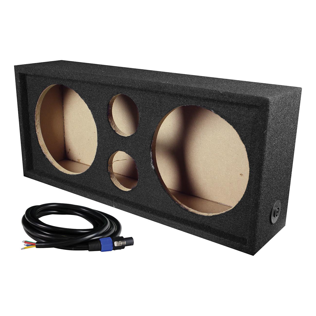 Q Power Car Audio Subwoofer Enclosure Box Chuchero for 10" Mids and 3" Tweeters