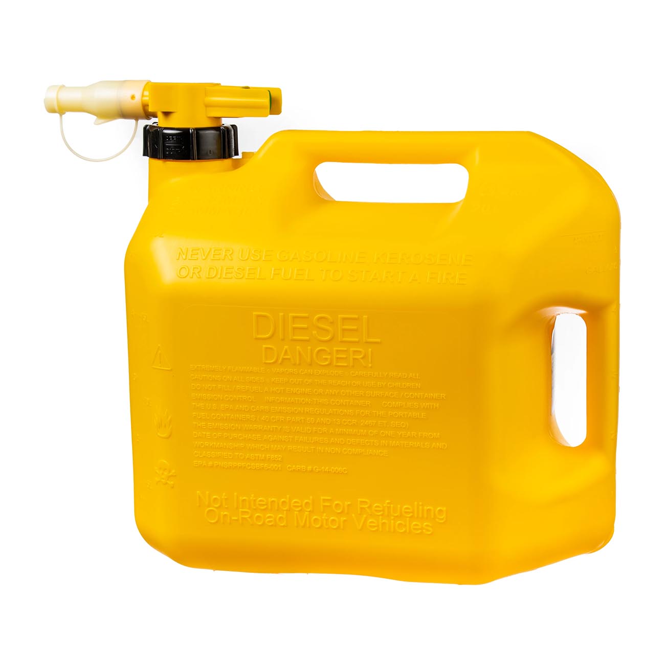 No-Spill NSP-1467S, 5 Gallon Gas Can for Diesel Fuel with View Stripe