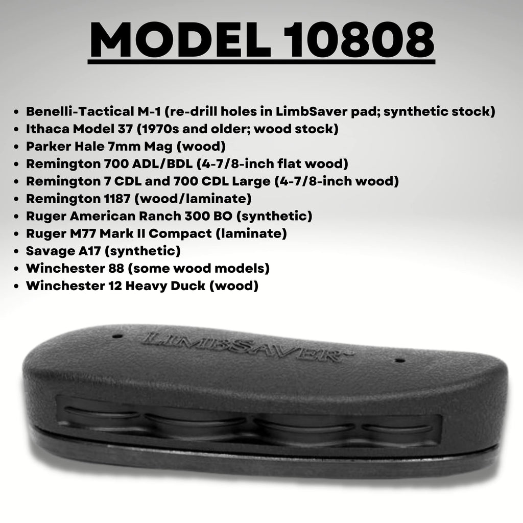 LimbSaver 10808 AirTech Precision-Fit Recoil Pad for Benelli, Ithaca, Remington, Ruger, and Winchester Models , Black