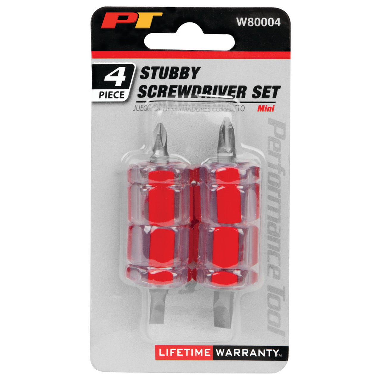 Performance Tool W80004 4 Piece Mini Stubby Screwdriver Set (Phillips sizes: #1 and #2, Slotted sizes: 3/16 and 1/4"), Sewing Machines Screwdriver