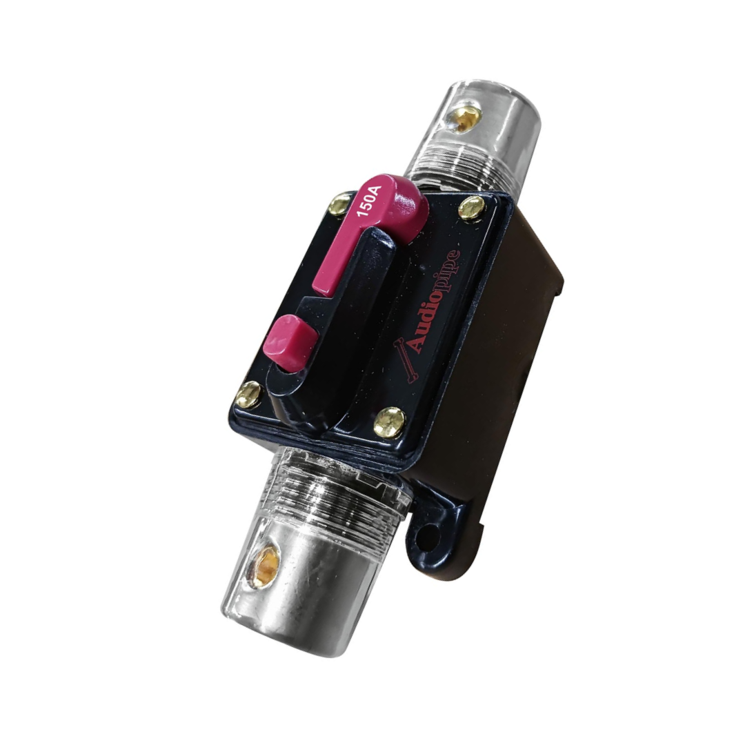 Audiopipe N5P150 150 Amp Manual Reset In‑Line Circuit Breaker – 4/8 Gauge Automotive Power Protection Component