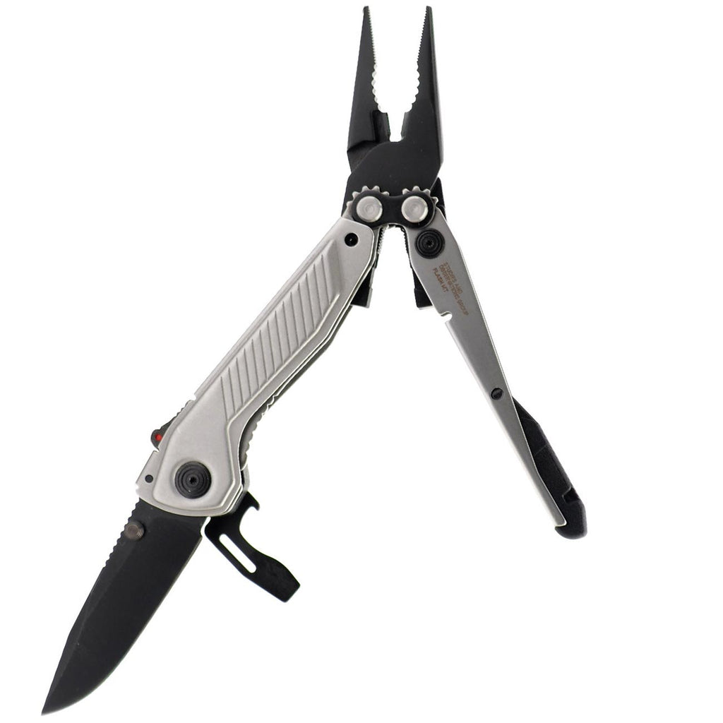 SOG Everyday Daily Solution EDC CRYO D2 Steel Compact Pocket Size Flash MT Multi-Tool, 7 Tools, Stainless-Steel Housing, Silver & Black