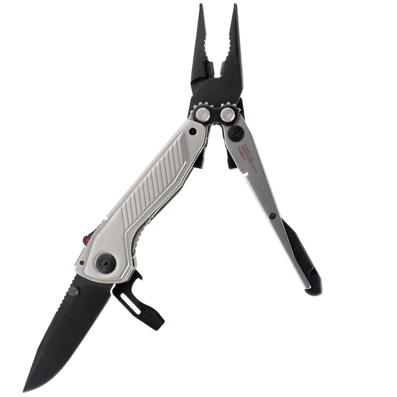 SOG Everyday Daily Solution EDC CRYO D2 Steel Compact Pocket Size Flash MT Multi-Tool, 7 Tools, Stainless-Steel Housing, Silver & Black