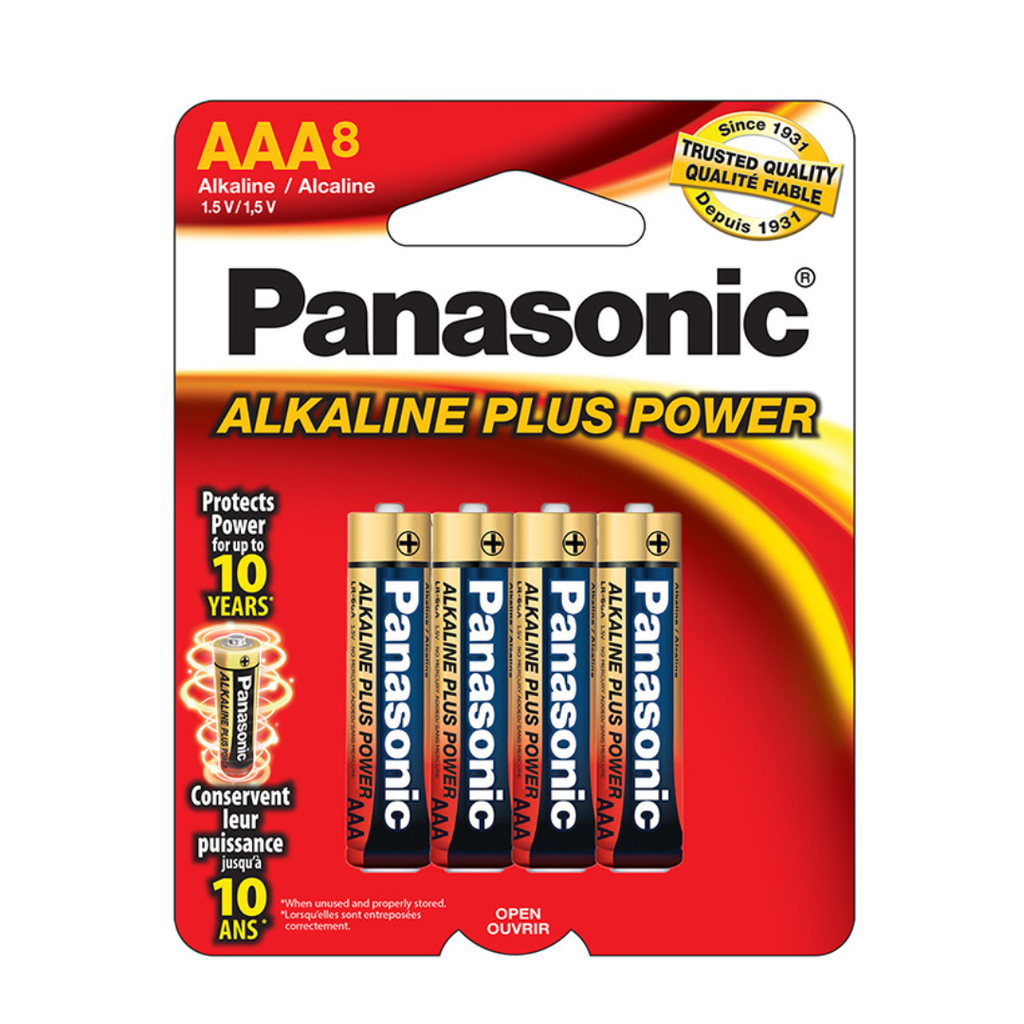 Panasonic Aklaline Size "AAA" Plus Power (8-Pack)