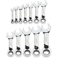 Williams Metric Stubby Reversible Ratcheting Combination Wrench Set 12-Point (12 Piece)