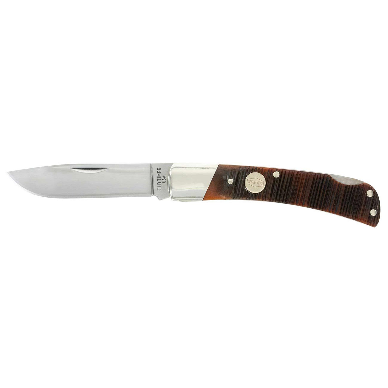 Old Timer Generational USA Series 5OTG Bruin Traditional Lockback Pocket Knife with Stainless Steel Drop Point Blade, Bone Handle, for Hunting, Everyday Carry, Camping, and Outdoors, One size, TBD