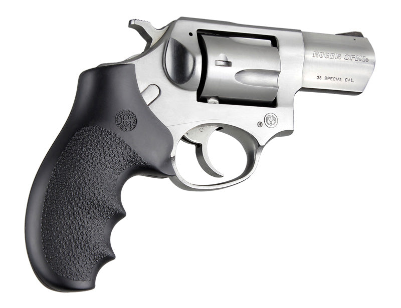 Hogue Rubber Monogrip Revolver Grips with Finger Grooves for Ruger SP101, Black - 81000