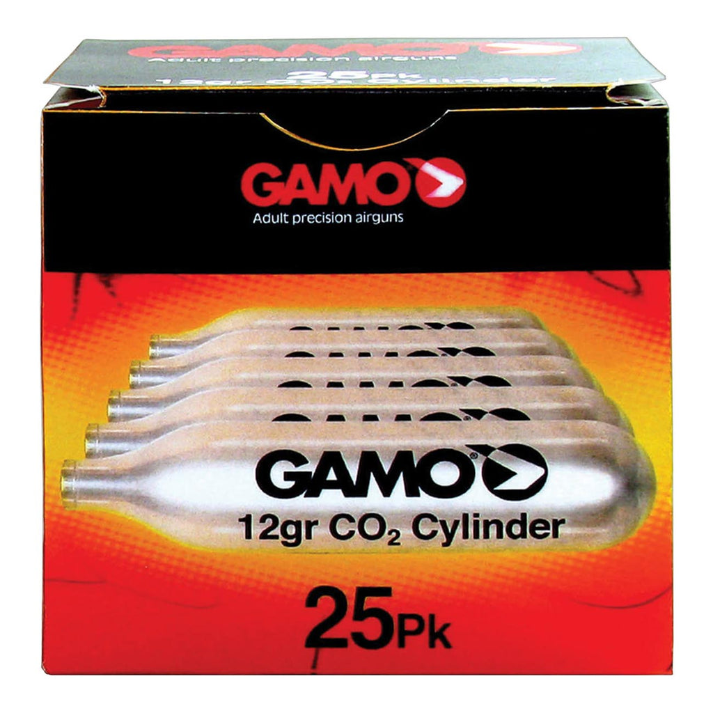 Gamo 62124702554 12-Gram Replacement CO2 Cylinders, 25-Pack