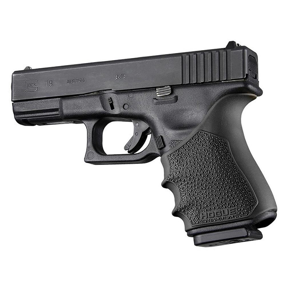 Hogue HandAll Beavertail Rubber Grip Sleeve for GLOCK 19, 23, 32, 38 (Gen 3-4), Black - 17040