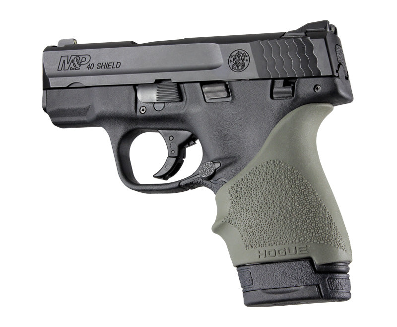Hogue HandAll Beavertail Rubber Grip Sleeve for S&W Shield 9/40, Ruger LC9 / EC9, OD Green - 18401