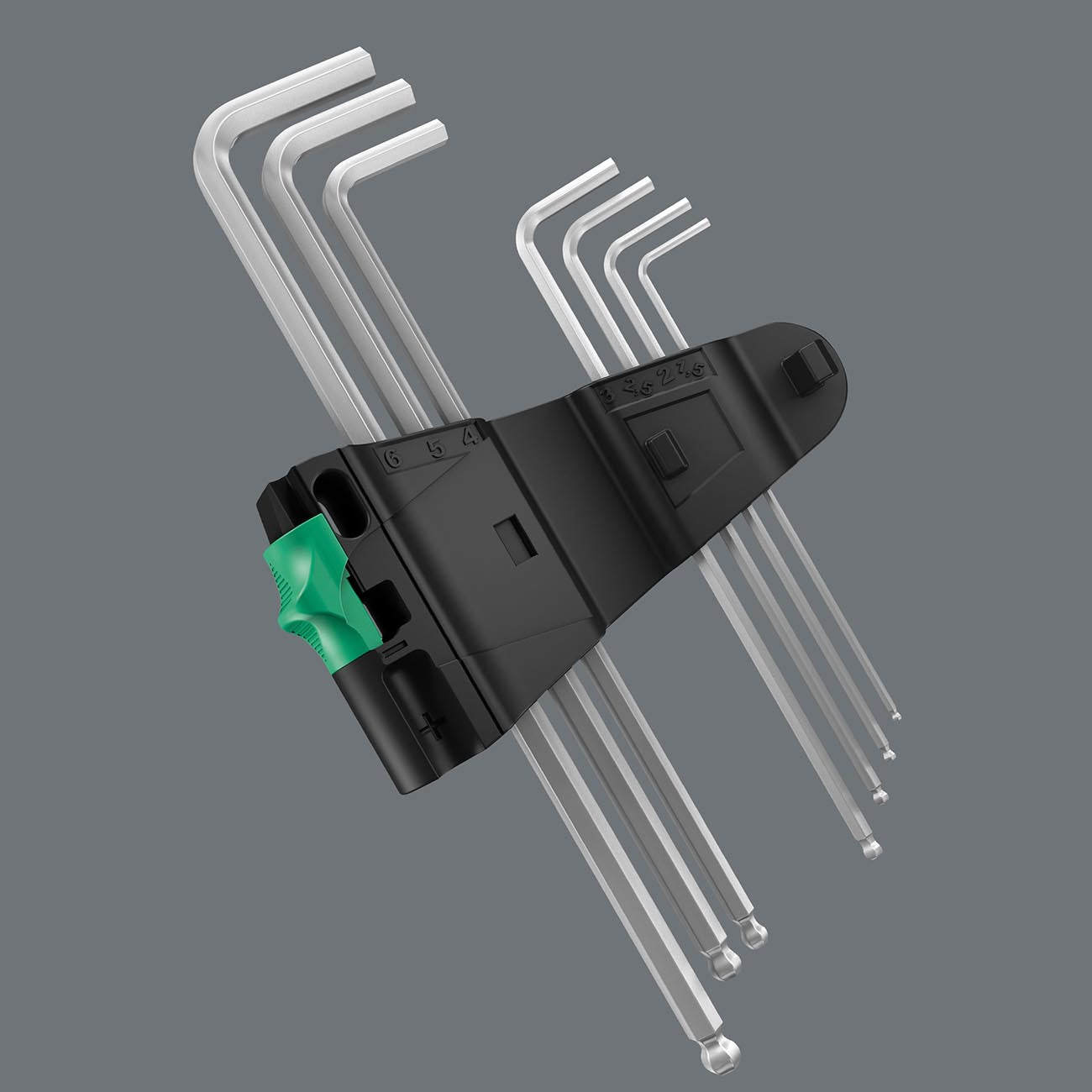 Wera 05073544001 Metric Hex-Plus Stainless Steel L-Key Wrench Set (9-Piece)