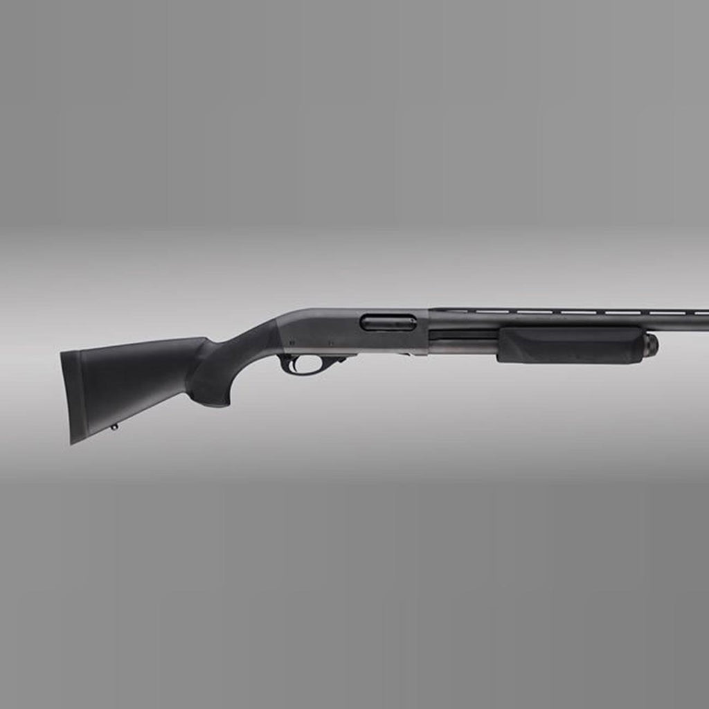 Hogue OverMolded Rubber Shotgun Stock & Forend Kit for Remington 870(12 Gauge), Black- 08712
