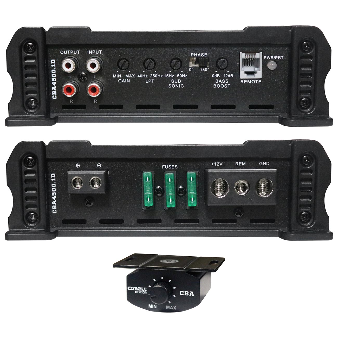 Orion Cobalt CBA4500.1D Monoblock 1-Channel Class D Amplifier for Car Subwoofer, 4500W, 2/4 Ohm Stable, Adjustable Low Pass & Subsonic Filter with Bass Boost, MOSFET Power Supply, Bass Knob Included