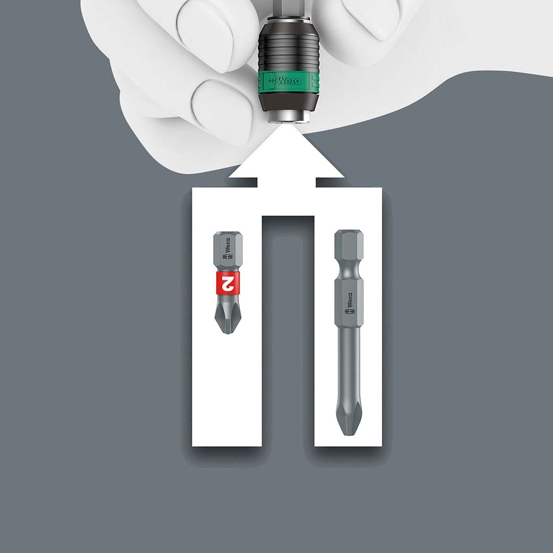 Wera Rapidaptor Universal 1/4″ Bit Holder with Rapidaptor Quick-Release