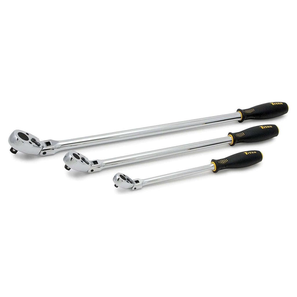 Titan 11303 3-Piece 36-Tooth Extra-Long Flex Head Ratchet Set