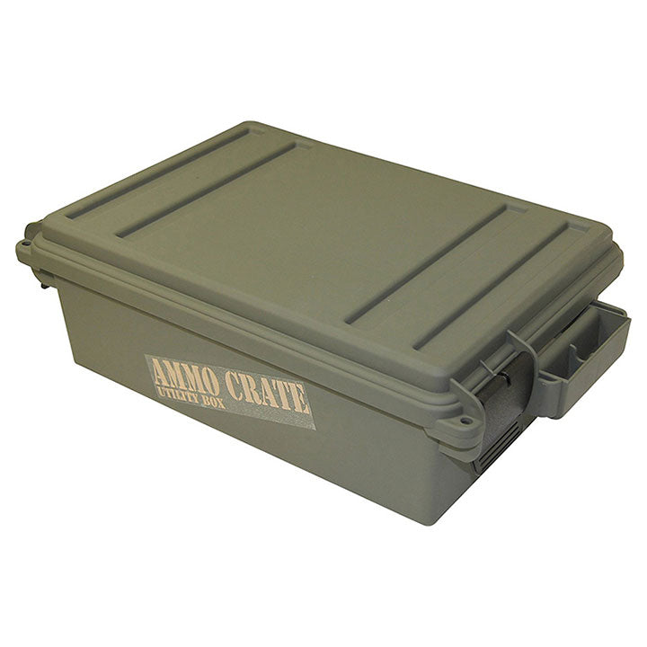 MTM ACR4-18 Ammo Crate Utility Box-Carry up to 65lbs of gear-Stackable design, double padlock for security - Water-resistant O-ring seal - Army Green
