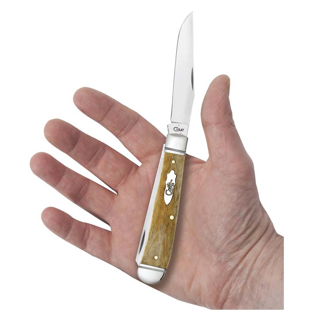 Case WR XX Pocket Knife Smooth Antique Bone Trapper Item #58182 - (6254 SS) - Length Closed: 4 1/8 Inches