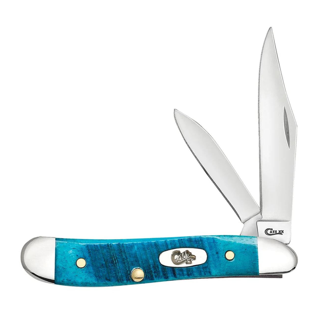 Case WR XX Pocket Knife Peanut Caribbean Blue Jig Bone Item #25596 - (6220 SS) - Length Closed: 2 7/8 Inches