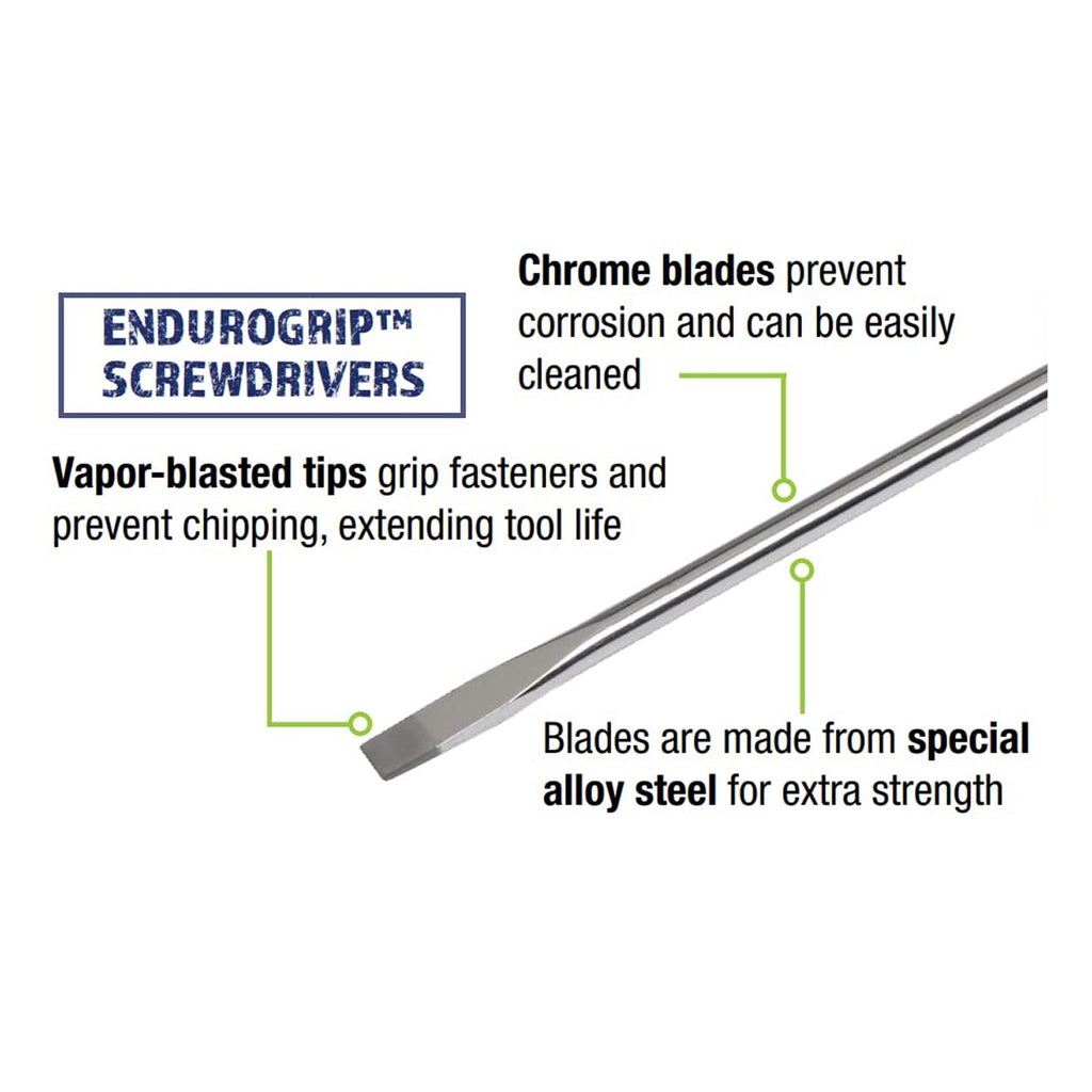 Williams JHWSDR-30 Endurogrip Keystone Slotted Screwdriver, 10 Inch