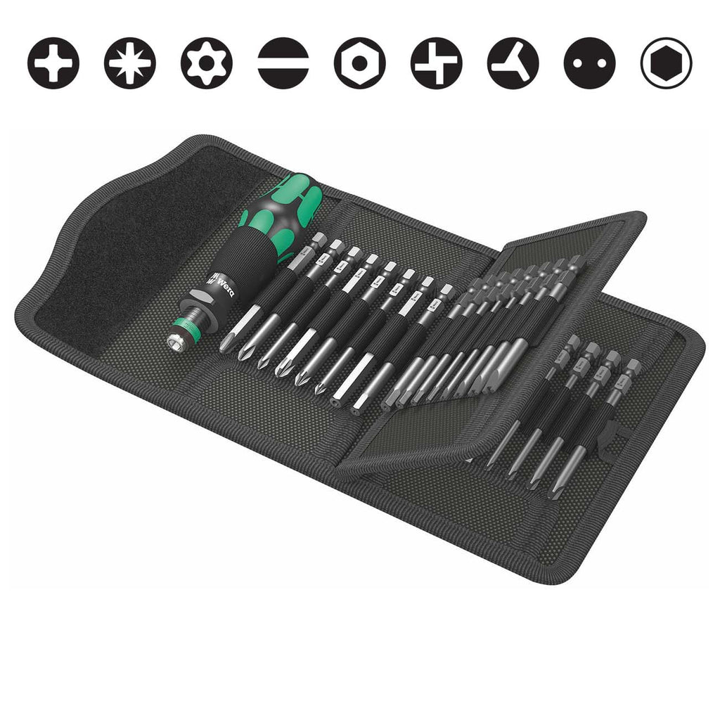 Wera - 5059297001 Kraftform Kompakt 62 Bitholding Screwdriver and Pouch Set, 33-Pieces