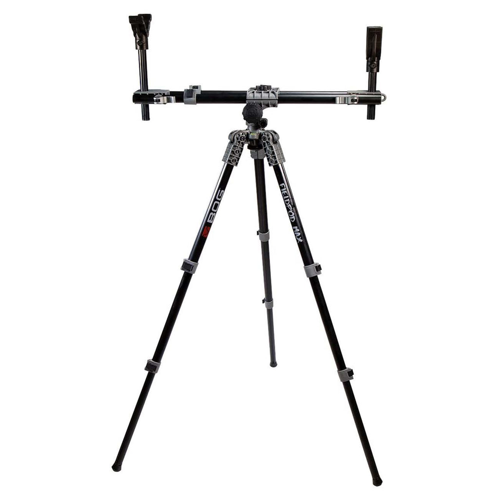 BOG FieldPod Max Hunting Rest with Maximum Shooting Stability, Bubble Level, Tension Knobs, Non-Marring Hands-Free Gun Rest, Adjustable Legs, and Screw Out Spikes for Hunting, Shooting, and Outdoors