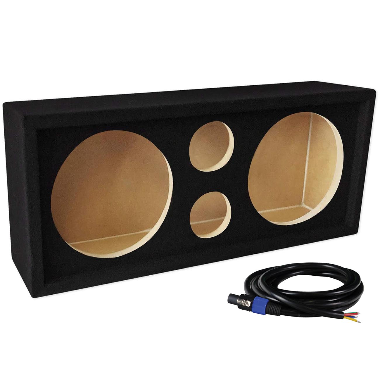 Q Power Car Audio Subwoofer Enclosure Box Chuchero for 10" Mids and 3" Tweeters