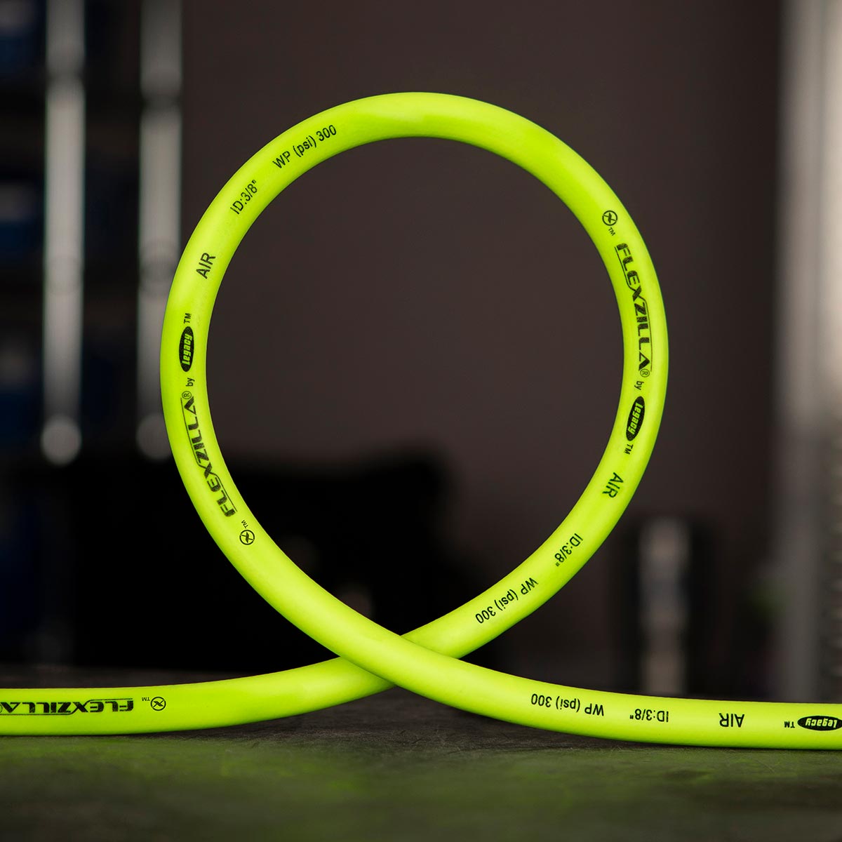Flexzilla Air Hose, 1/2 in. x 50 ft., 1/2 in. MNPT Fittings, Heavy Duty, Lightweight, Hybrid, ZillaGreen - HFZ1250YW4