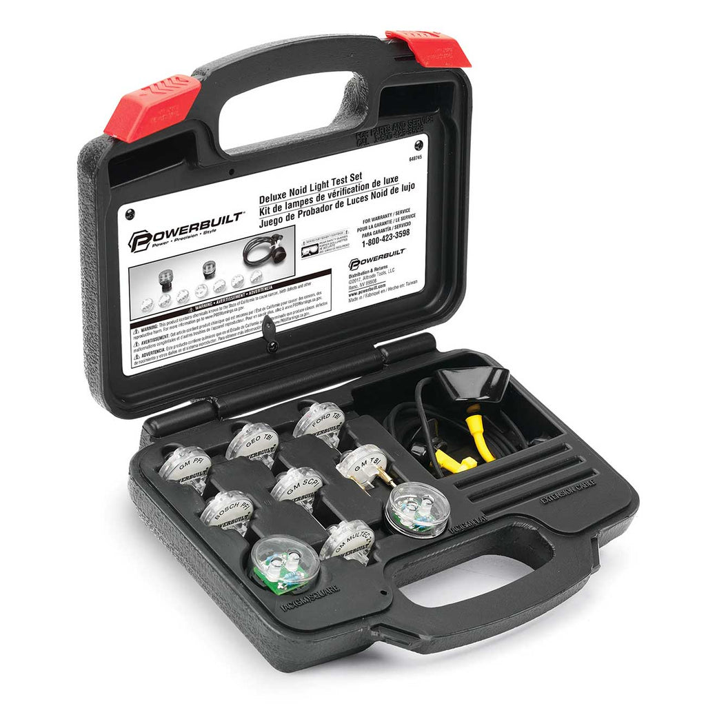 Powerbuilt Deluxe Fuel Injection Test Noid Light Tool Set, Kit Tests Vehicle Electronic Fuel Injectors and Idle Air Control Valves - 648745,Black