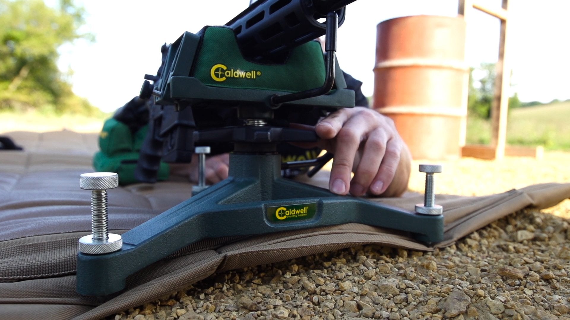 Caldwell The Rock Deluxe Front Rest Combo Adjustable Ambidextrous Rifle Shooting Rest with Front and Rear Rest for Shooting and Sighting In
