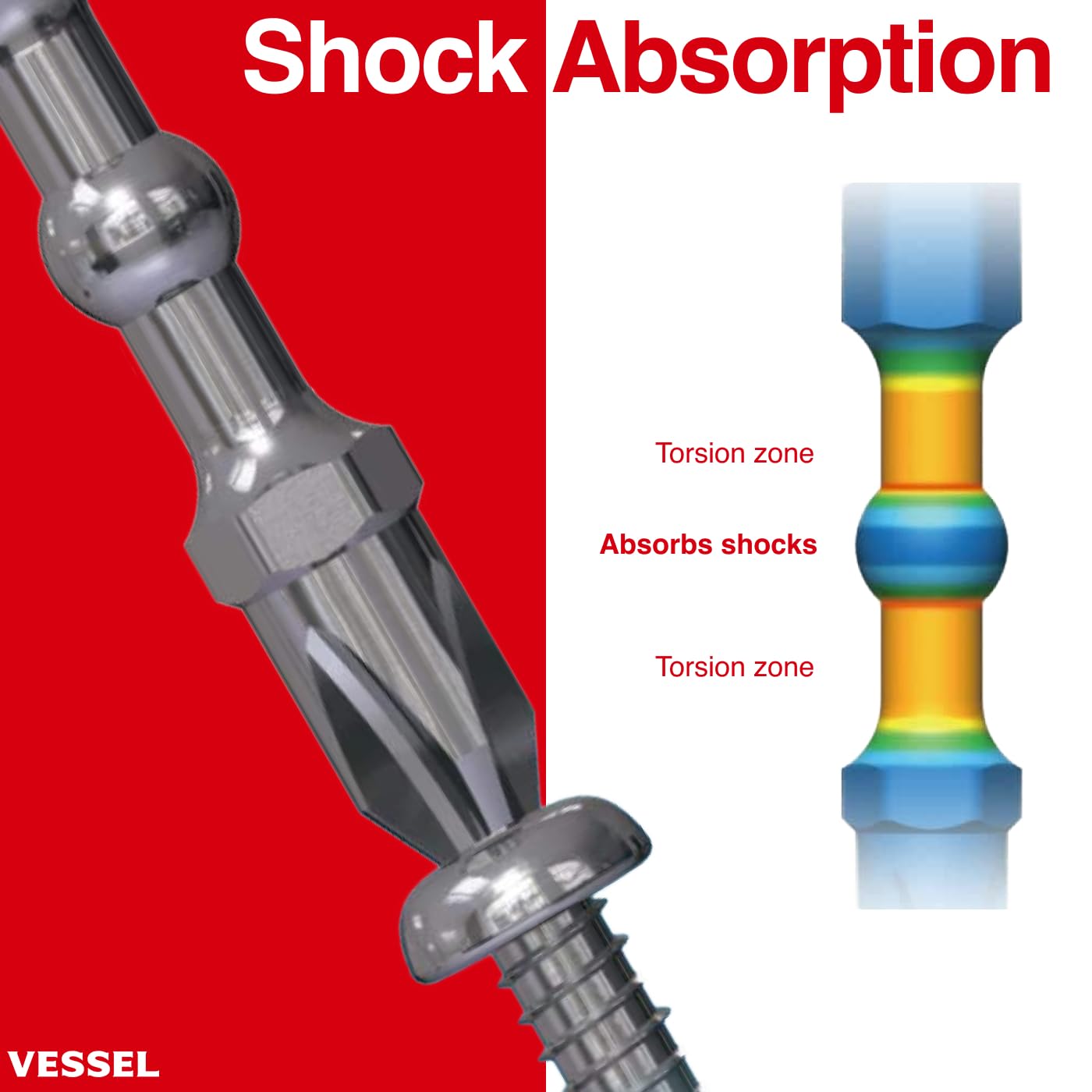 VESSEL IMPACT BALL™ Torsion Bit 30+1 PC. Set in SLIDE CASE No.IB31P02U Made in Japan by VESSEL